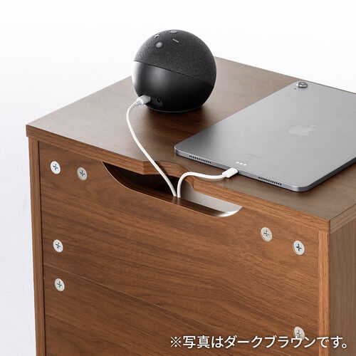 ロボット掃除機収納ボックス（自動ゴミ収集機能付き機種対応・ダストボックス対応・ルンバ基地・ルーター収納・ケーブル収納・タップボックス・充電ステーション・木製・3段・高さ85cm・ライトブラウン）