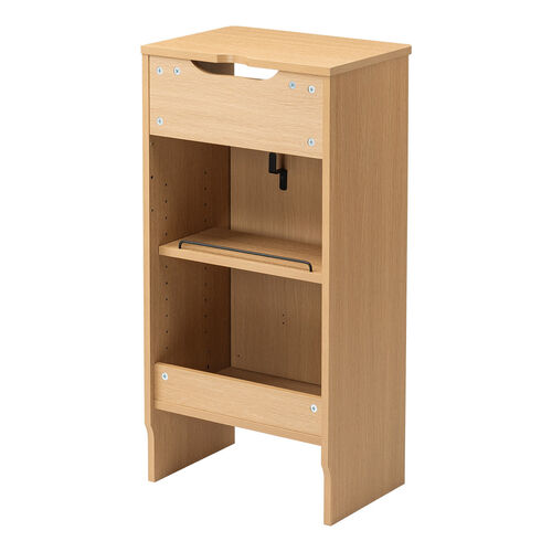 ロボット掃除機収納ボックス（自動ゴミ収集機能付き機種対応・ダストボックス対応・ルンバ基地・ルーター収納・ケーブル収納・タップボックス・充電ステーション・木製・3段・高さ85cm・ライトブラウン）