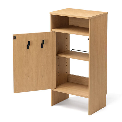 ロボット掃除機収納ボックス（自動ゴミ収集機能付き機種対応・ダストボックス対応・ルンバ基地・ルーター収納・ケーブル収納・タップボックス・充電ステーション・木製・3段・高さ85cm・ライトブラウン）