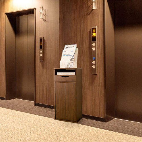 ルーター収納ボックス（電話台・幅40cm・扉付・引き出し付・木製・ケーブルボックス・コード収納・ゲーム機収納・ラック・FAX台・モデム収納・ダークブラウン）