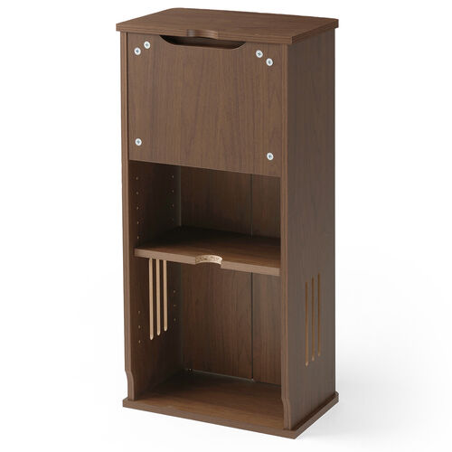 ルーター収納ボックス（電話台・幅40cm・扉付・引き出し付・木製・ケーブルボックス・コード収納・ゲーム機収納・ラック・FAX台・モデム収納・ダークブラウン）