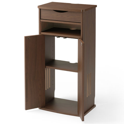 ルーター収納ボックス（電話台・幅40cm・扉付・引き出し付・木製