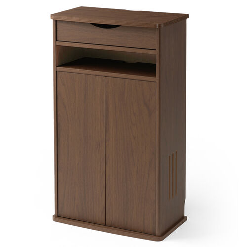 ルーター収納ボックス（電話台・幅48cm・扉付・引き出し付・木製