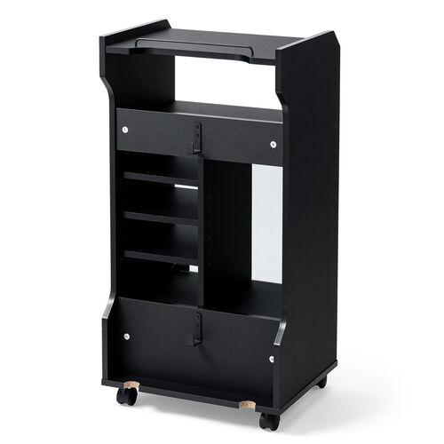 ゲーム機収納ラック（ガラス扉・UVカット・可動棚×3枚・キャスター付き・サイドワゴン・幅46.2×奥行き37×高さ90cm・PS5/4・Switch 2・レトロゲーム機・ブラック）
