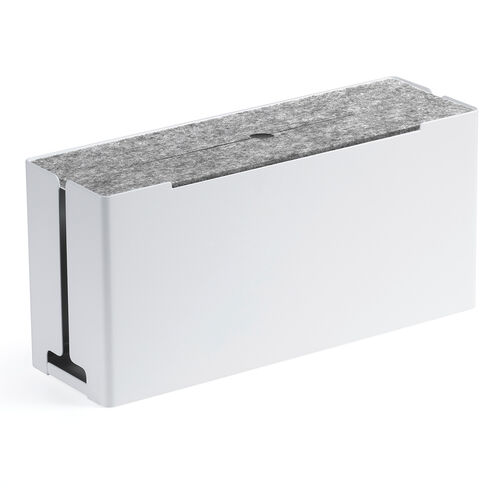 ケーブルボックス（電源まわり・目隠しボックス・タップ収納ボックス・ケーブル収納・幅32cm・充電ステーション・スチール製・Switch収納・完成品・ホワイト）