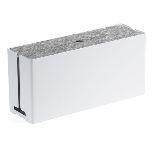 ケーブルボックス（電源まわり・目隠しボックス・タップ収納ボックス・ケーブル収納・幅32cm・充電ステーション・スチール製・Switch収納・完成品・ホワイト）