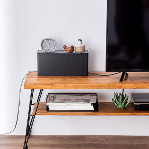 ケーブルボックス（電源まわり・目隠しボックス・タップ収納ボックス・ケーブル収納・幅32cm・充電ステーション・スチール製・Switch収納・完成品・VESA対応・ブラック）