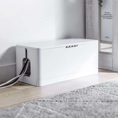 ケーブルボックス（電源まわり・目隠しボックス・タップ収納ボックス・ケーブル収納・幅34cm・充電ステーション・ABS樹脂・Switch収納）