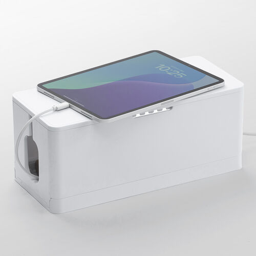 ケーブルボックス（電源まわり・目隠しボックス・タップ収納ボックス・ケーブル収納・幅34cm・充電ステーション・ABS樹脂・Switch収納）