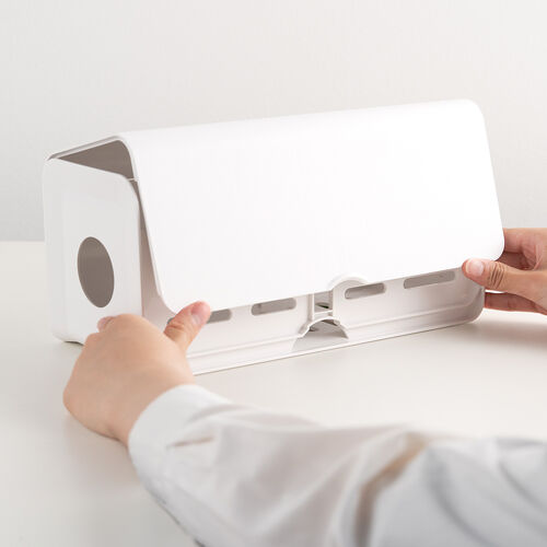 ケーブルボックス（電源まわり・目隠しボックス・タップ収納ボックス・ケーブル収納・幅32cm・充電ステーション・ABS樹脂・ポリカーボネート）
