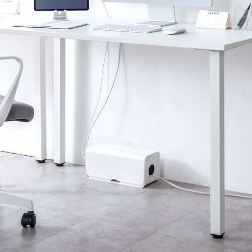 ケーブルボックス（電源まわり・目隠しボックス・タップ収納ボックス・ケーブル収納・幅32cm・充電ステーション・ABS樹脂・ポリカーボネート）