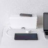 ケーブルボックス（電源まわり・目隠しボックス・タップ収納ボックス・ケーブル収納・幅32cm・充電ステーション・ABS樹脂・ポリカーボネート）