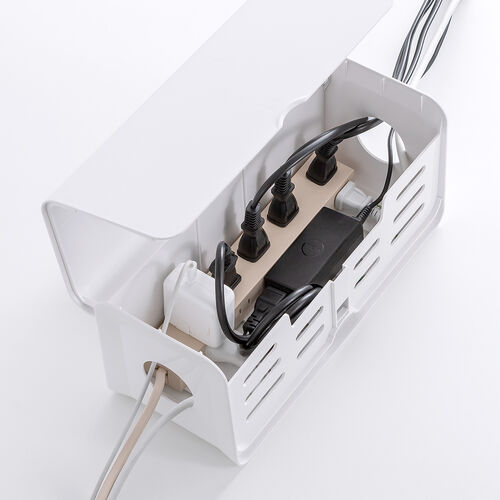 ケーブルボックス（電源まわり・目隠しボックス・タップ収納ボックス・ケーブル収納・幅32cm・充電ステーション・ABS樹脂・ポリカーボネート）
