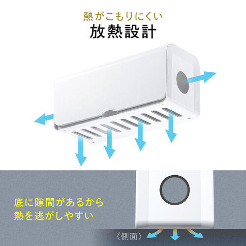 ケーブルボックス（電源まわり・目隠しボックス・タップ収納ボックス・ケーブル収納・幅32cm・充電ステーション・ABS樹脂・ポリカーボネート）