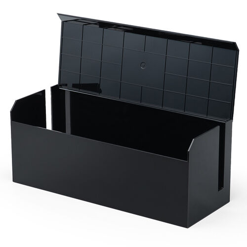 ケーブルボックス（電源まわり・Switch/Switch2収納・ABS樹脂製・難燃グレードUL94-V0・完成品・幅40.1cm・目隠しボックス・タップ収納ボックス・ケーブル収納・ブラック）