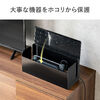ケーブルボックス（電源まわり・Switch/Switch2収納・ABS樹脂製・難燃グレードUL94-V0・完成品・幅40.1cm・目隠しボックス・タップ収納ボックス・ケーブル収納・ブラック）