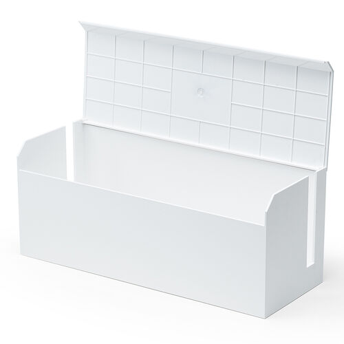 ケーブルボックス（電源まわり・Switch/Switch2収納・ABS樹脂製・難燃グレードUL94-V0・完成品・幅40.1cm・目隠しボックス・タップ収納ボックス・ケーブル収納・ホワイト）