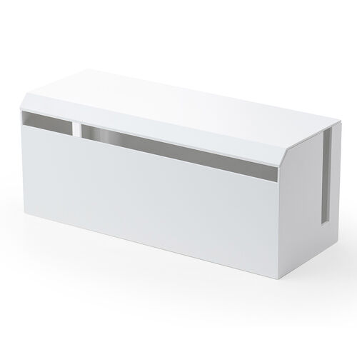 ケーブルボックス（電源まわり・Switch/Switch2収納・ABS樹脂製・難燃グレードUL94-V0・完成品・幅40.1cm・目隠しボックス・タップ収納ボックス・ケーブル収納・ホワイト）