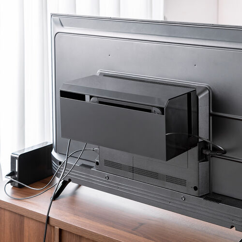 ケーブルボックス（電源まわり・VESA対応・テレビ裏収納・Switch/Switch2収納・ABS樹脂製・難燃グレードUL94-V0・完成品・幅40.1cm・ケーブル収納・ブラック）