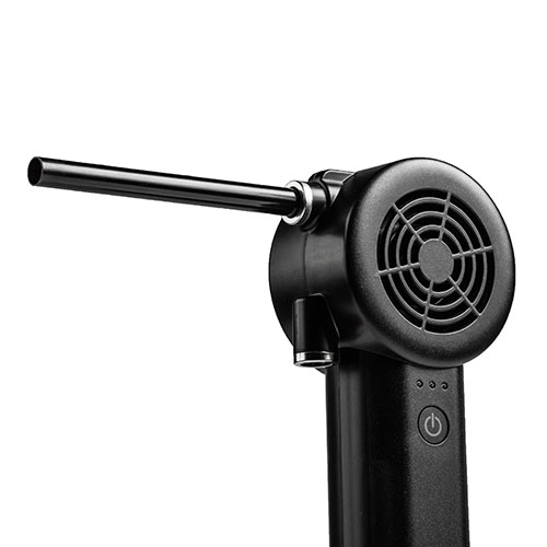 電動エアダスター(充電式・2段階風量調整・逆さ対応・ガス不使用・ノズル付き)