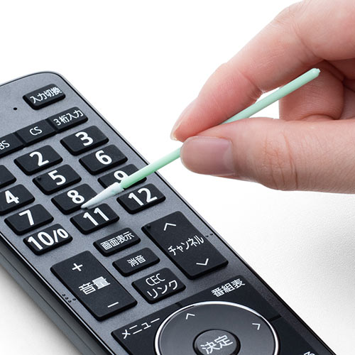 精密綿棒（極細綿棒・先端0.8mm・三角先端・プラスチック製・100本入り・クリーニング・クリーナー）