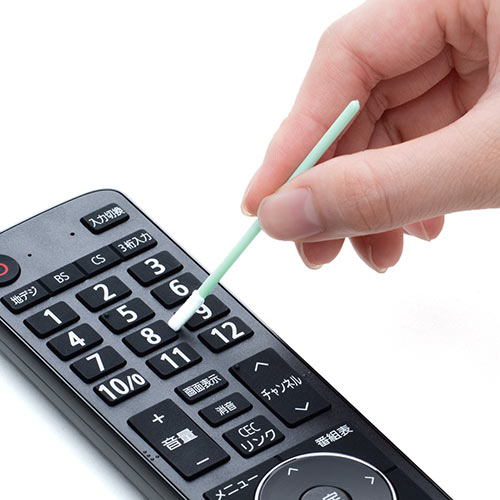 精密綿棒（極細綿棒・先端2mm・丸型先端・プラスチック製・100本入り・クリーニング・クリーナー）