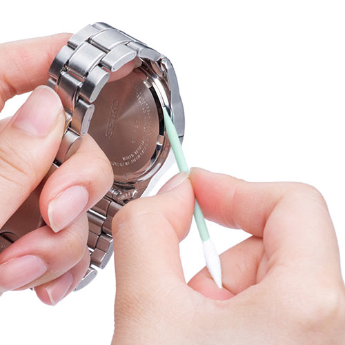 精密綿棒（極細綿棒・先端0.8mm・三角先端・スクリュータイプ・プラスチック製・100本入り・クリーニング・クリーナー）