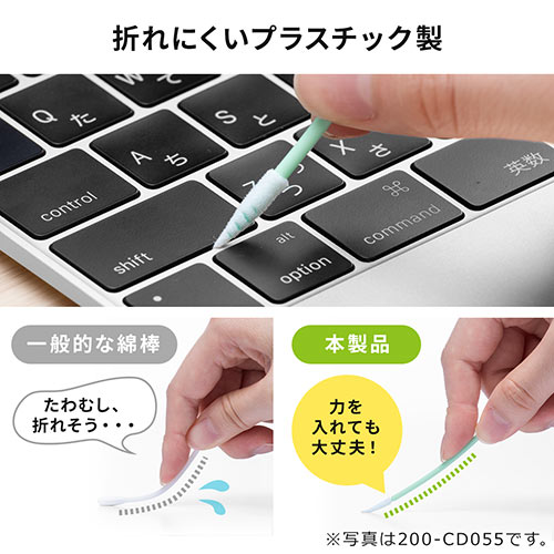 精密綿棒（極細綿棒・先端0.8mm・三角先端・スクリュータイプ・プラスチック製・100本入り・クリーニング・クリーナー）