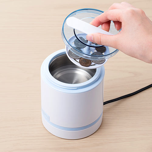 超音波洗浄機（コンパクトサイズ・オートオフ機能・アタッチメント付き・アクセサリ・AC電源・入れ歯洗浄機・時計・眼鏡）