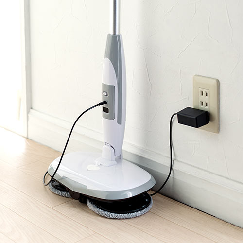 電動モップ (水拭き・回転・クリーナー・コードレス・充電式・LED付き・伸縮可能・軽量）