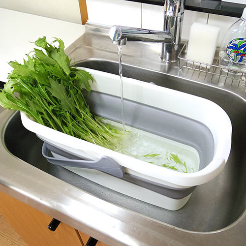 折りたたみバケツ 四角 小物入れ 12L 取っ手 コンパクト 掃除 洗濯 洗い桶 キッチン アウトドア 防災