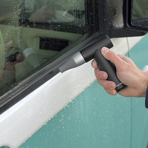 電動エアダスター（充電式・4段階風量調整・ガス不使用・自動噴射・手動噴射・シリコンノズル付き・アルミ製・ブラック）