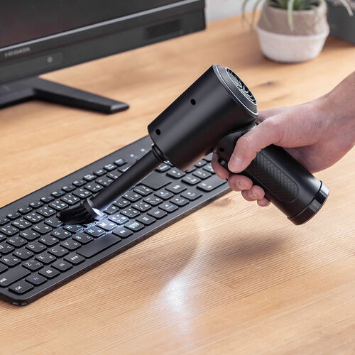 電動エアダスター（充電式・5種類のノズル付き・3段階風量調整・LED付き・ガス不使用・クリーナー）