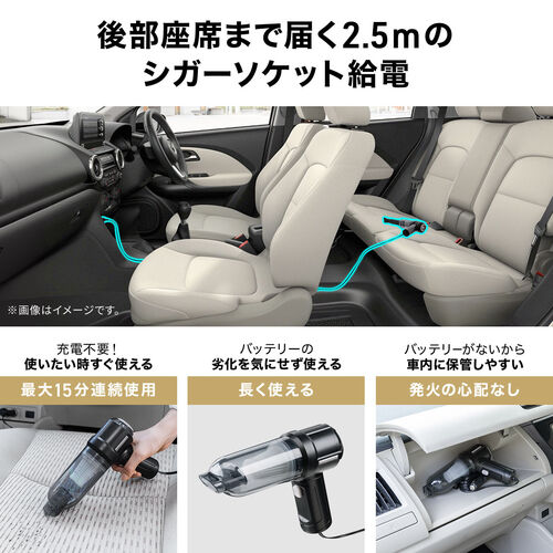 ハンディーカークリーナー（電動エアダスター・2WAY・車用掃除機・小型掃除機・ミニ掃除機・シガー電源DC12V・ケーブル長約2.5m・4000pa ）