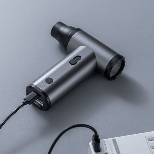 電動エアダスター（風量無段階調節・充電式・ノズル4種類付属・小型・軽量・ガス不使用・空気吸引・TypeC充電・逆さ噴射可能・クリーナー・PC掃除・空気入れ・ブラック）