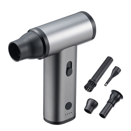 電動エアダスター（風量無段階調節・充電式・ノズル4種類付属・小型・軽量・ガス不使用・空気吸引・TypeC充電・逆さ噴射可能・クリーナー・PC掃除・空気入れ・ブラック）