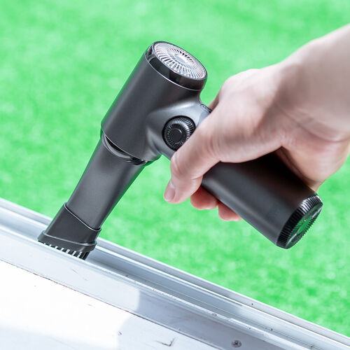 電動エアダスター（充電式・コンパクト・小型・軽量・風量無段階調節・ダイヤルスイッチ・LEDライト・ノズル2種類・収納ポーチ付属・ガス不使用・TypeC充電・逆さ噴射可能・クリーナー）