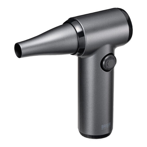 電動エアダスター（充電式・コンパクト・小型・軽量・風量無段階調節・ダイヤルスイッチ・LEDライト・ノズル2種類・収納ポーチ付属・ガス不使用・TypeC充電・逆さ噴射可能・クリーナー）