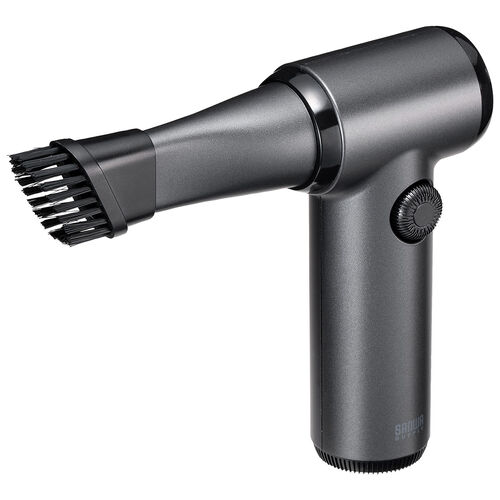 電動エアダスター（充電式・コンパクト・小型・軽量・風量無段階調節・ダイヤルスイッチ・LEDライト・ノズル2種類・収納ポーチ付属・ガス不使用・TypeC充電・逆さ噴射可能・クリーナー）