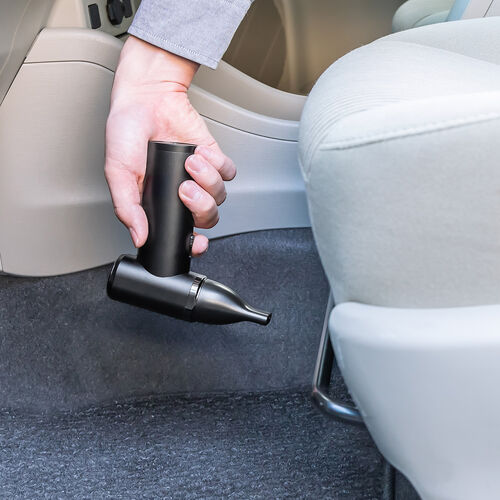 電動エアダスター（充電スタンド・風量無段階調節・ノズル2種類・小型・ガス不使用・TypeC充電・逆さ噴射可能・クリーナー・PC掃除・ブラック）