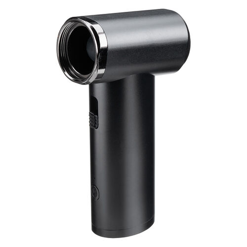 電動エアダスター（充電スタンド・風量無段階調節・ノズル2種類・小型・ガス不使用・TypeC充電・逆さ噴射可能・クリーナー・PC掃除・ブラック）