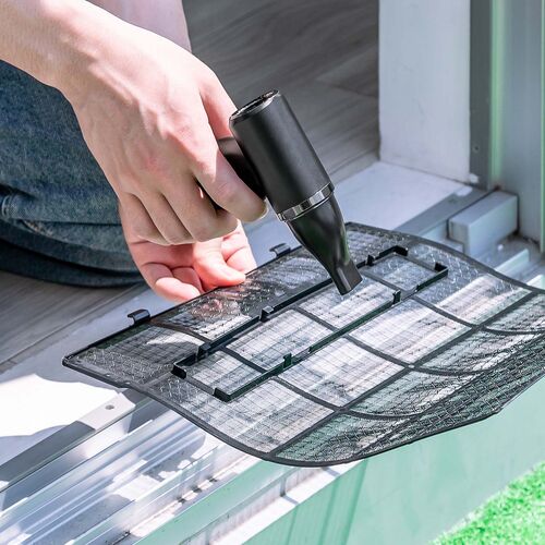 電動エアダスター（充電スタンド・風量無段階調節・ノズル2種類・小型・ガス不使用・TypeC充電・逆さ噴射可能・クリーナー・PC掃除・ブラック）