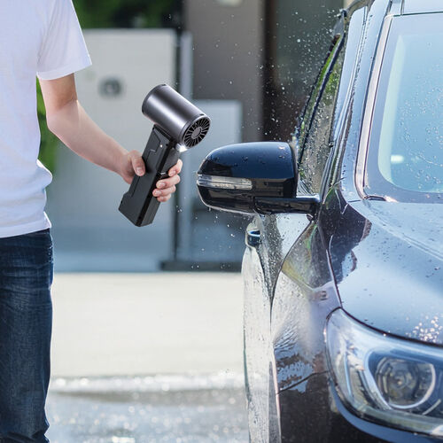 電動エアダスター（ブロワー・洗車・超強力・風速最大約55m/s・風速4段階調整・充電式・コードレス・4000mA・LEDライト・電池残量表示・落ち葉・庭掃除・ブラック）