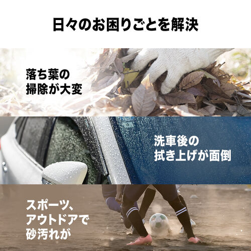 電動エアダスター（ブロワー・洗車・超強力・風速最大約55m/s・風速4段階調整・充電式・コードレス・4000mA・LEDライト・電池残量表示・落ち葉・庭掃除・ブラック）