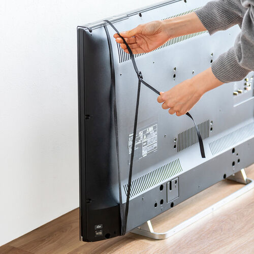 テレビ保護パネル（テレビフィルター・55インチ・キズ防止・厚み3mm・透過率90%・落下防止ベルト付き・光沢）CRT032