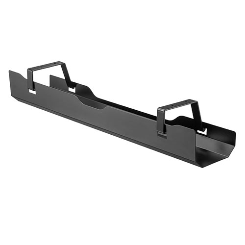 ケーブルトレー（配線受け ケーブルオーガナイザー デスク固定タイプ スチール金属製 電源タップ ケーブル収納 ブラック）