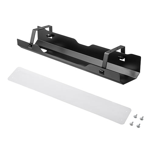 ケーブルトレー（配線受け ケーブルオーガナイザー デスク固定タイプ スチール金属製 電源タップ ケーブル収納 ブラック）