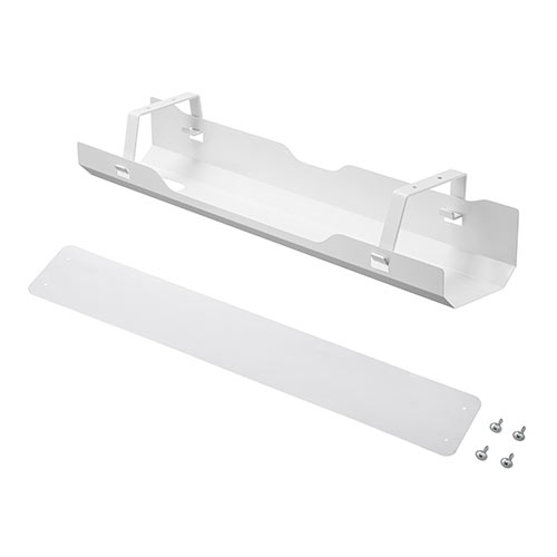 ケーブルトレー（配線受け ケーブルオーガナイザー デスク固定タイプ スチール金属製 電源タップ ケーブル収納 ホワイト）