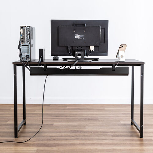 ケーブルトレー（デスク固定タイプ・スチール製・幅90cm・ケーブル