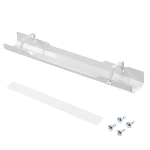 ケーブルトレー（デスク固定タイプ・スチール製・幅90cm・ケーブルオーガナイザ・配線受け・収納・電源タップ・ホワイト）